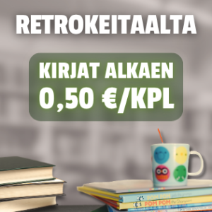 Kirjat Retrokeitaalta Laukaasta alkaen 50 senttiä per kappale.