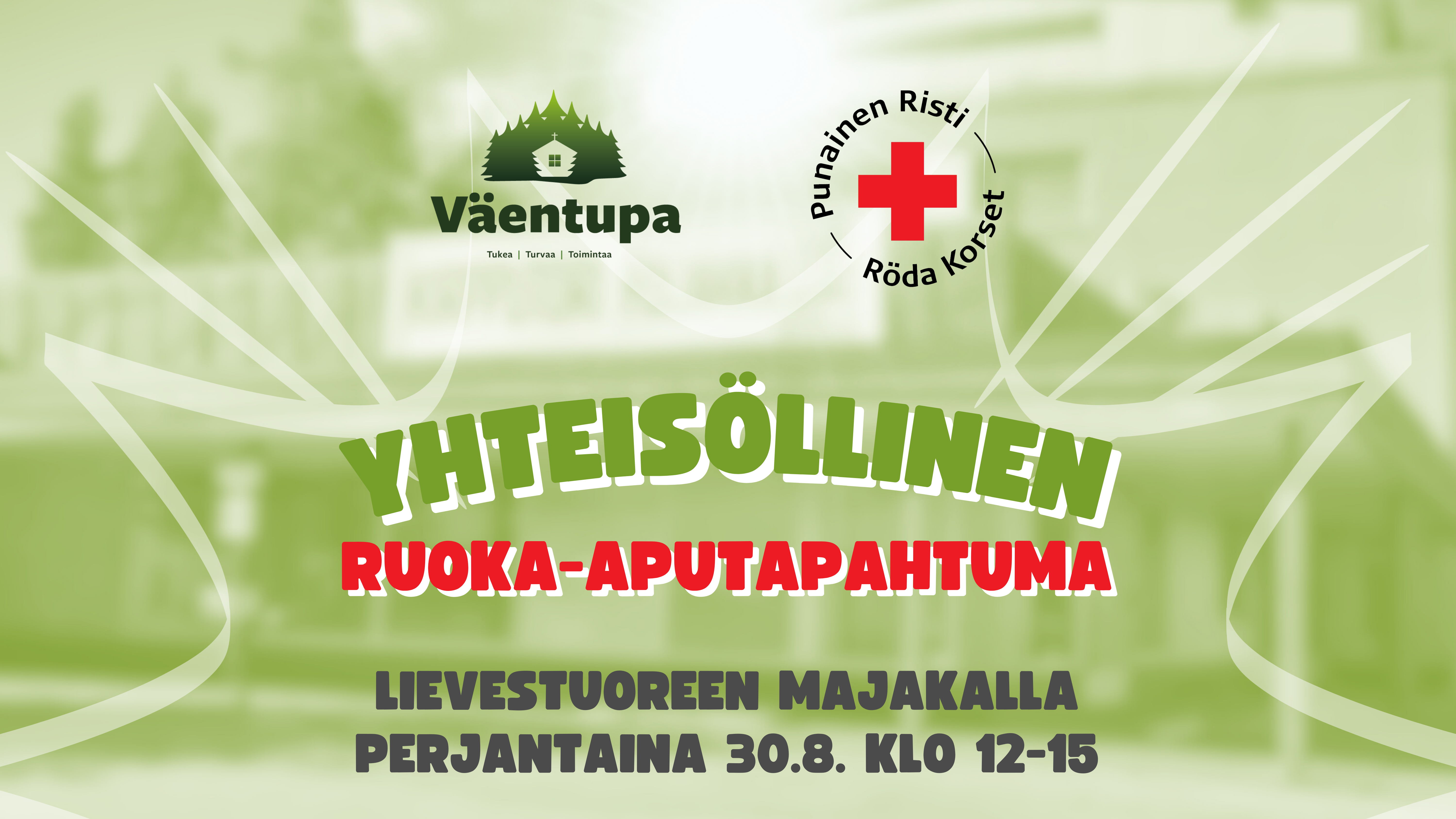 Ilmainen ruoka-aputapahtuma Lievestuoreella 3.8.2024